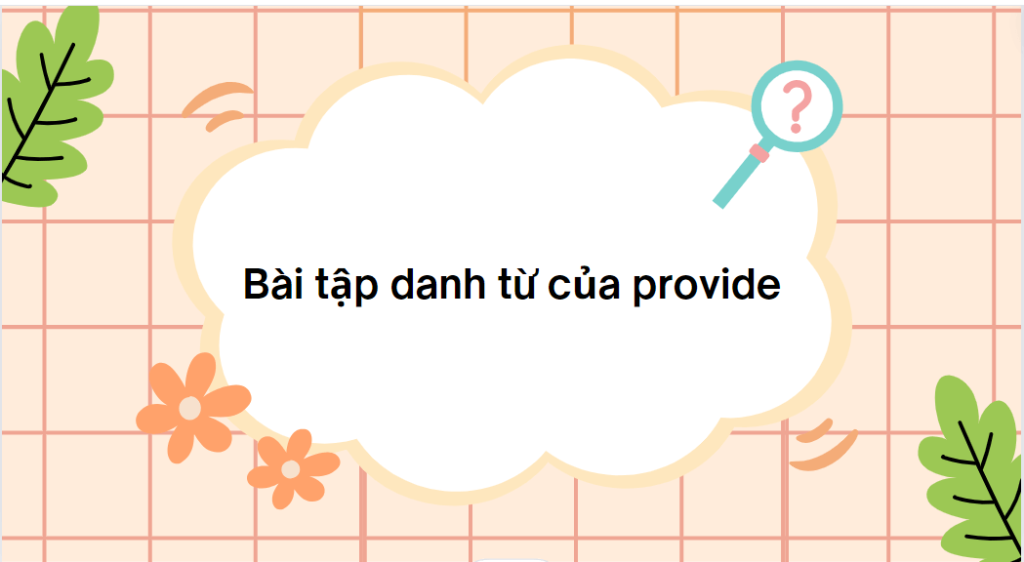 Bài tập danh từ của provide