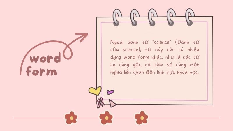 Các dạng word form khác của science