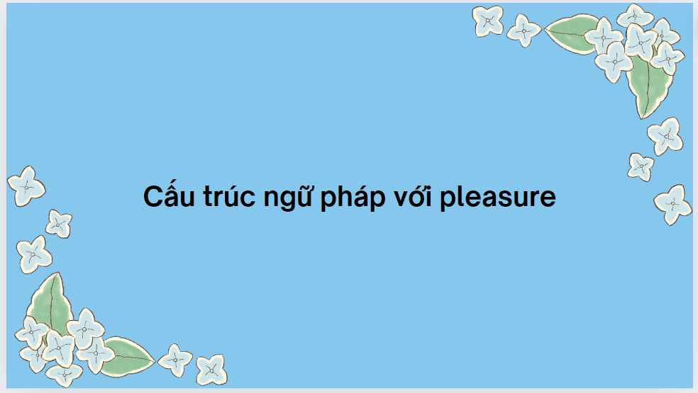 Cấu trúc ngữ pháp với pleasure