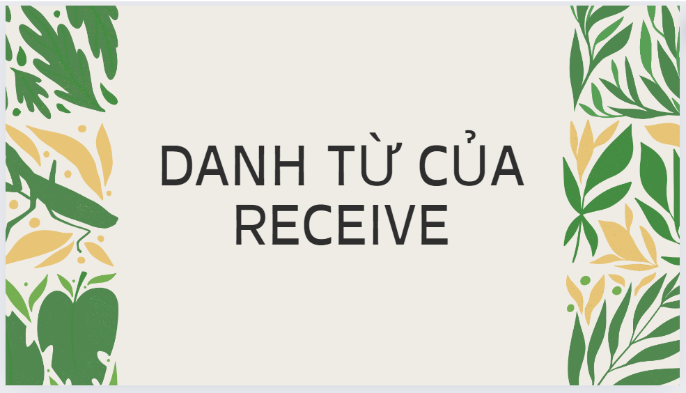 danh từ của receive